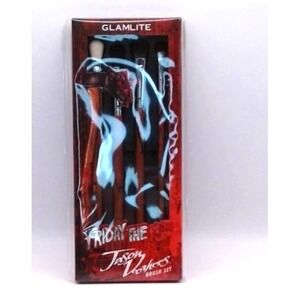 BRAND NEW Glamlite x Friday the 13th, Jason Voorhees 5-Pc. Brush Set BNIB